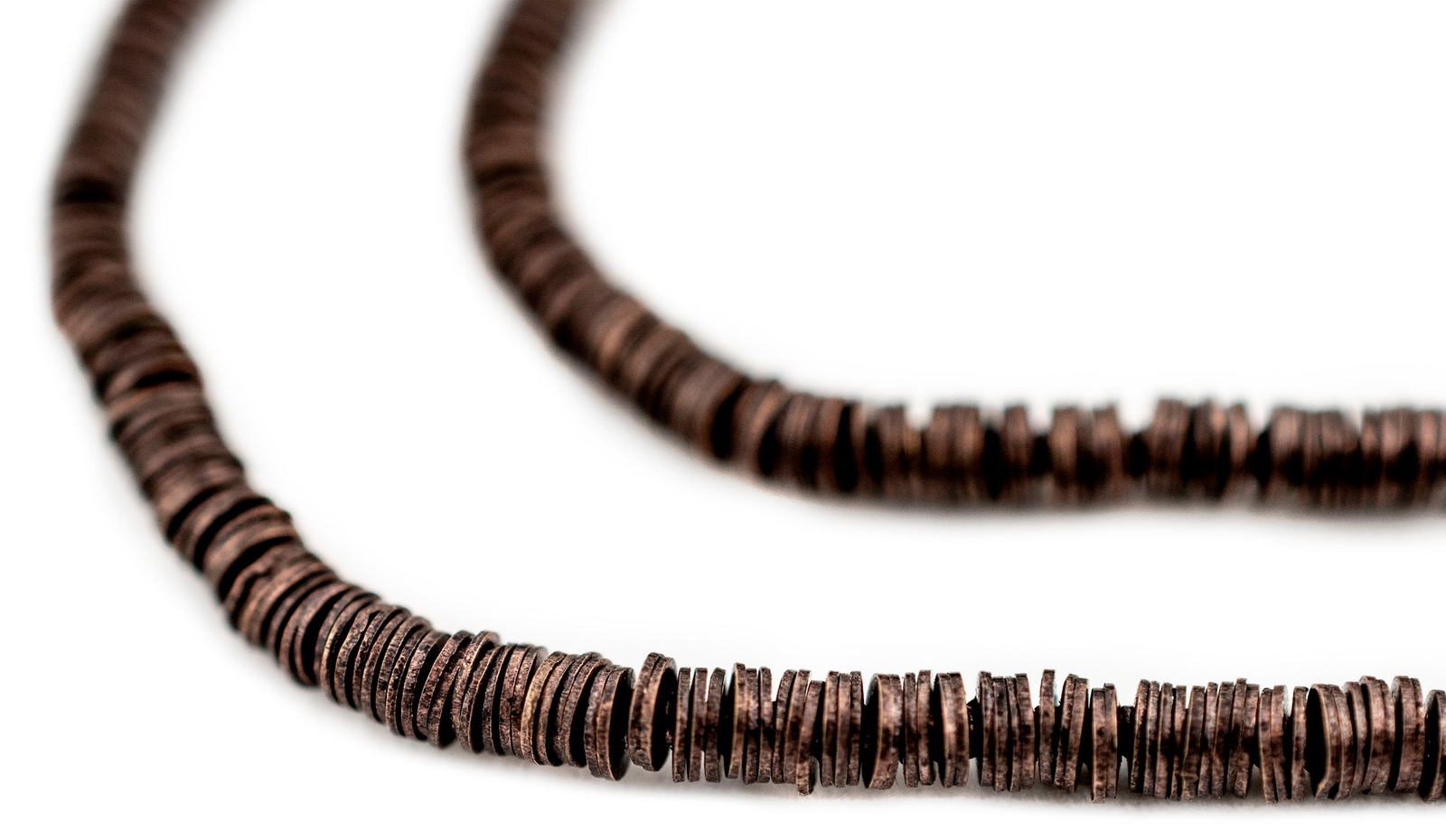 Antiqued Copper Flat Disk Heishi Beads 3mm 24 Inch Strand