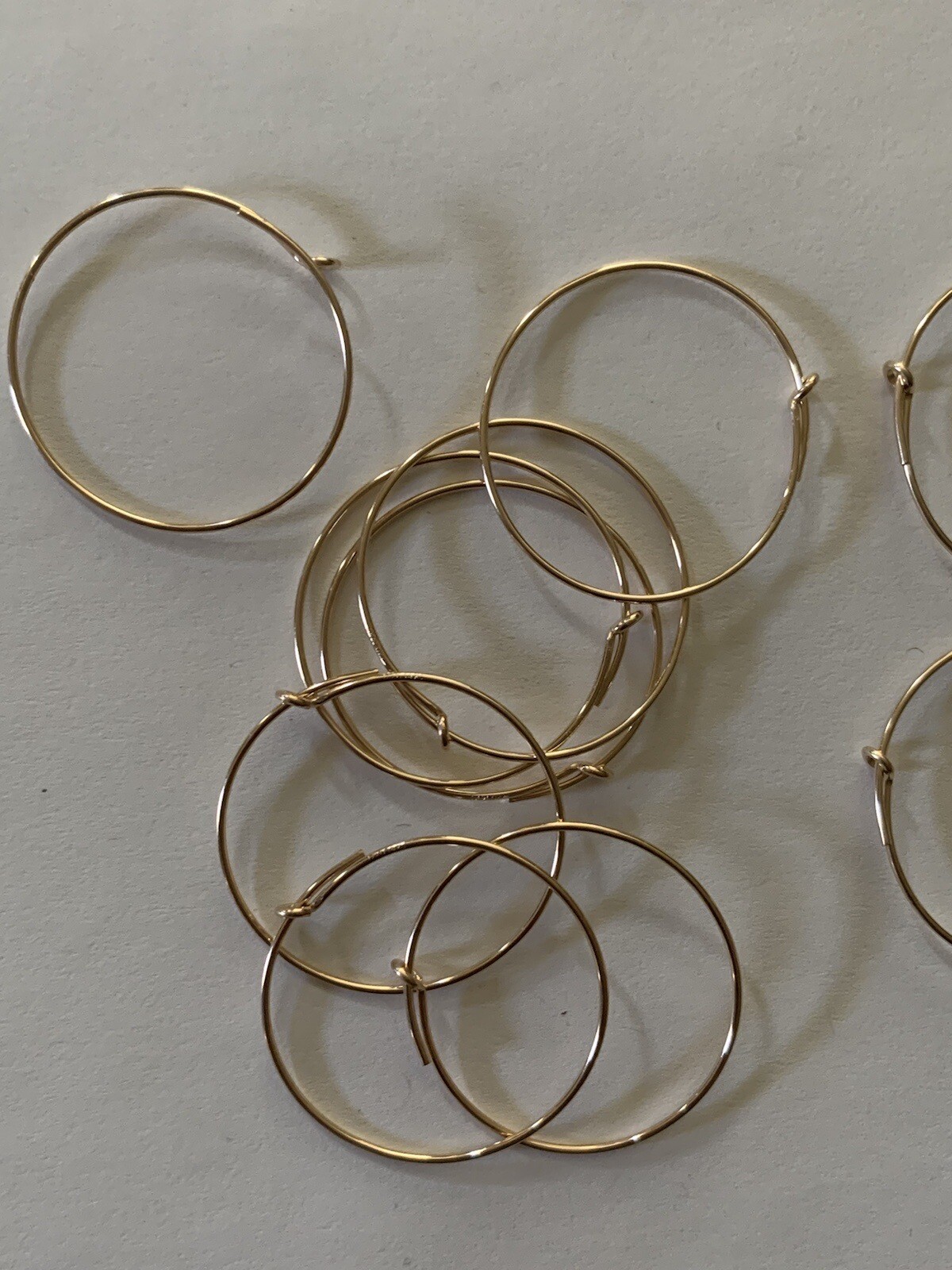 21 Gauge ear wire 14Kt gold filled 25mm wire beading hoop 5prs