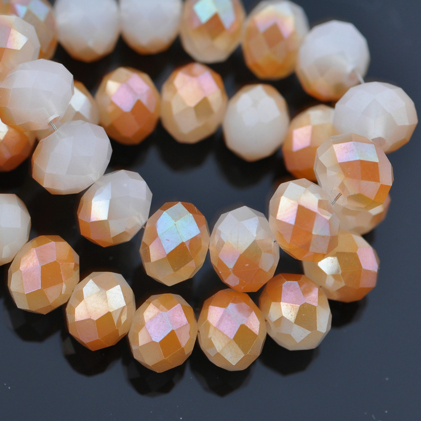Lots Wholesale Rondelle Faceted Crystal Glass Loose Spacer Beads 3/4/6/8/10mm