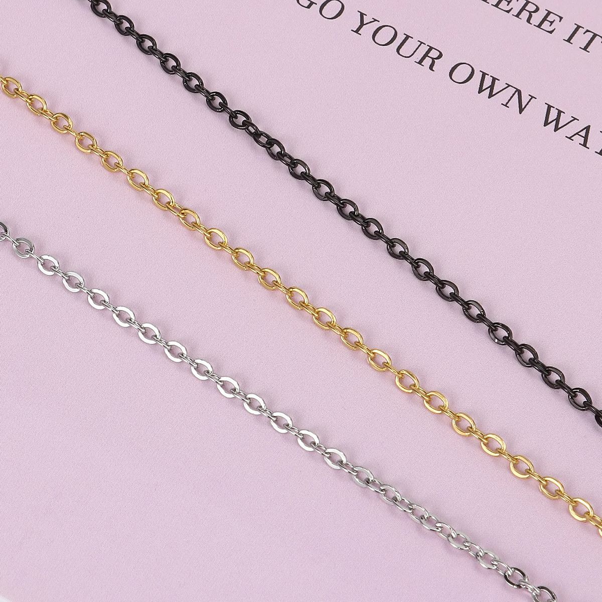 5m Bulk Stainless Steel Cable Chain Link for DIY Necklace Jewelry Making 3 Color