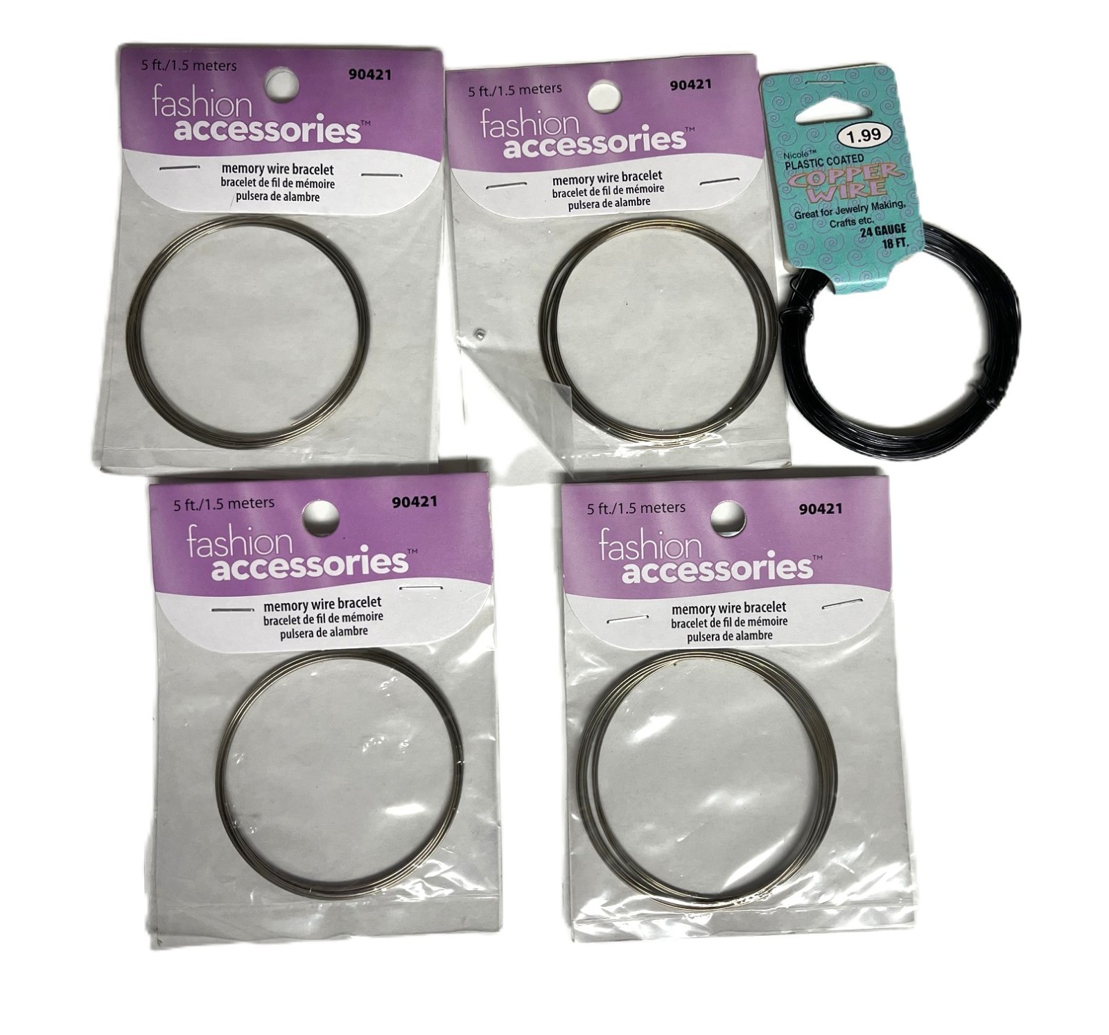 Lot of 5 Packs Jewelry Making Wire Memory Wire Bracelet