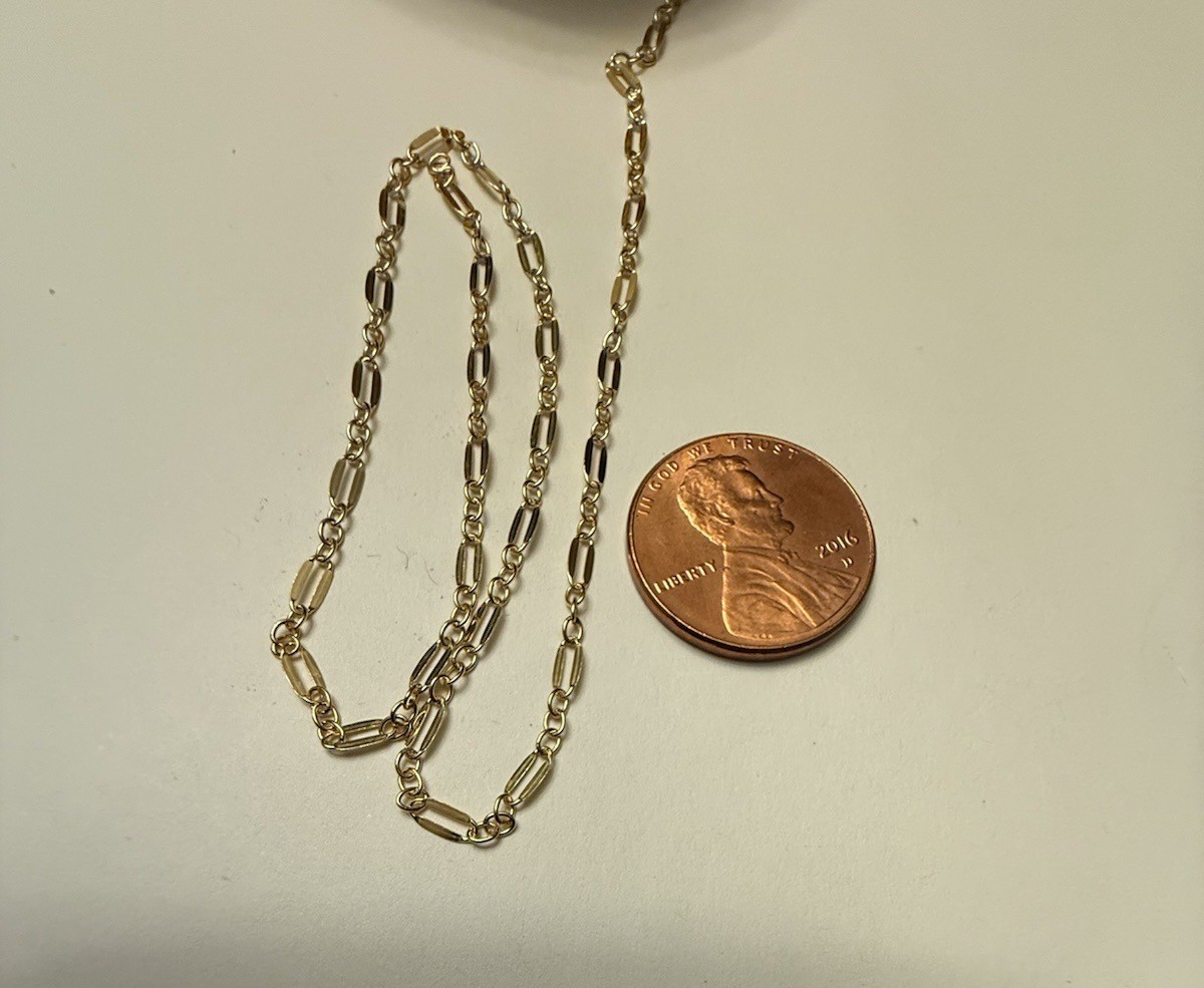 Dapped long and short chain 5.2×2.4mm, 14kt gold filled 5ft, 5ft