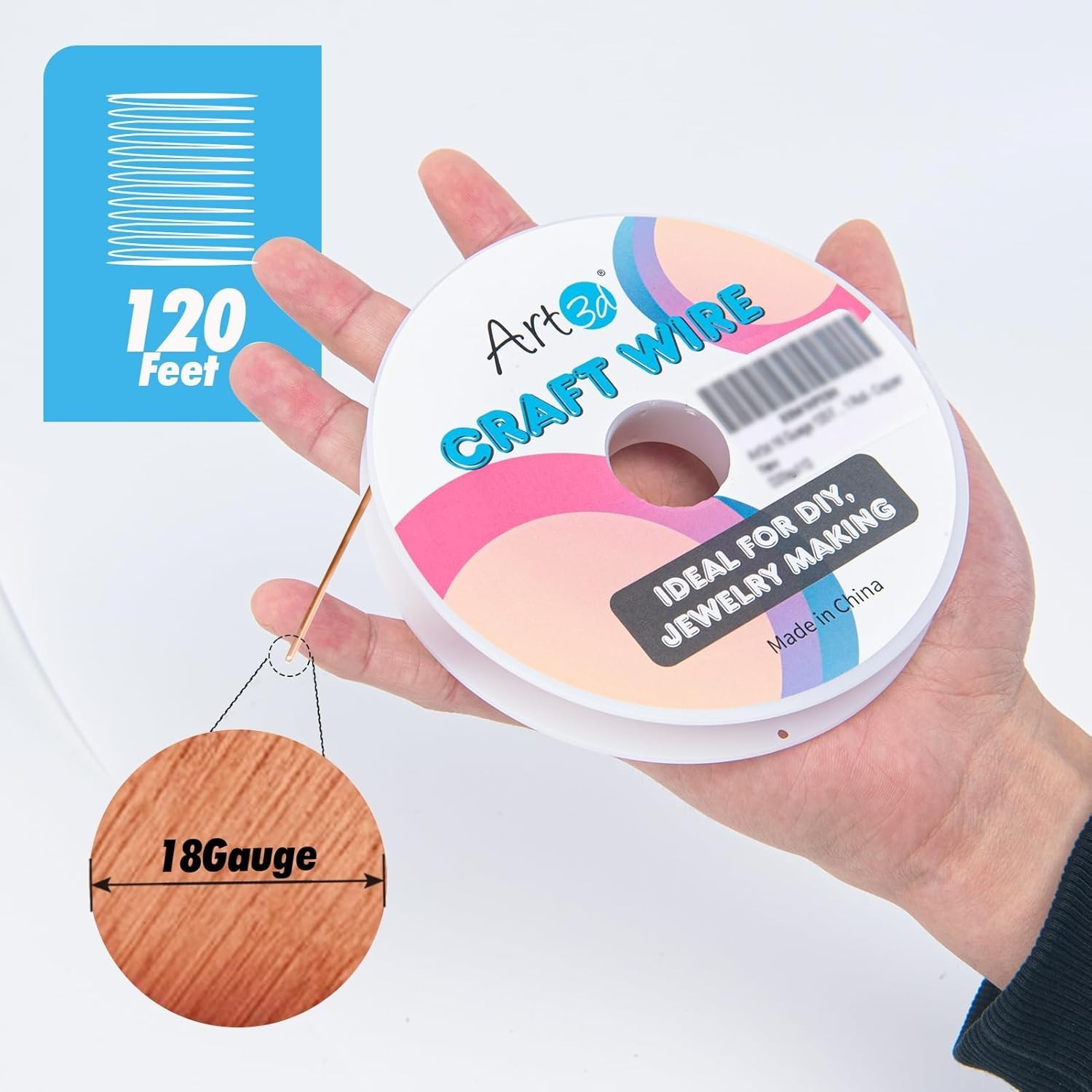 Elegant 18 Gauge Polished Copper Wire – 120 FT for DIY Projects & Gardening