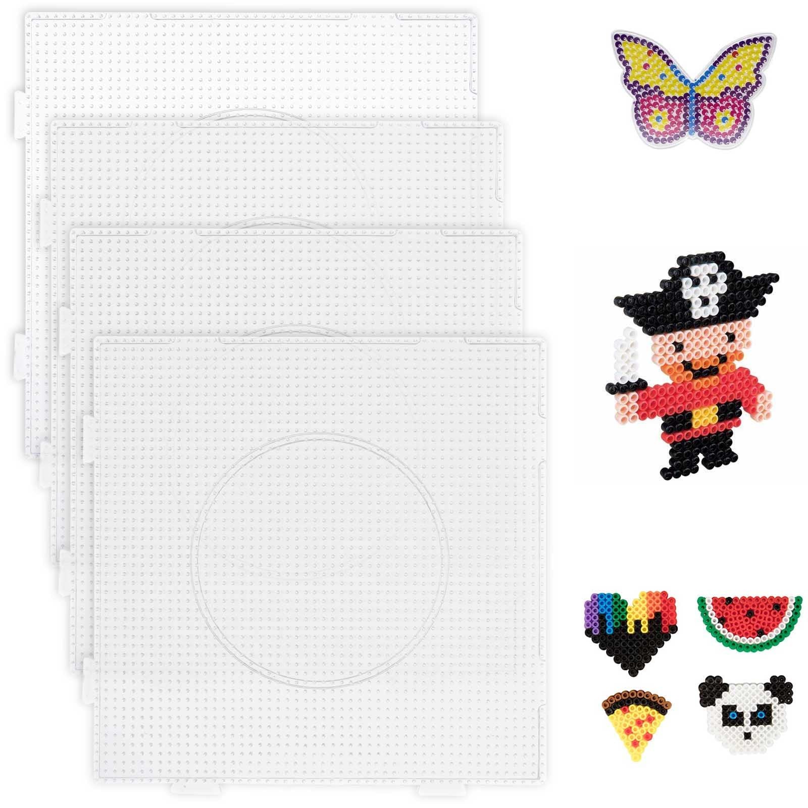 12PCS Mini Perler Bead Pegboards, 2.6mm Plastic Square Boards, 2.6mm, Clear