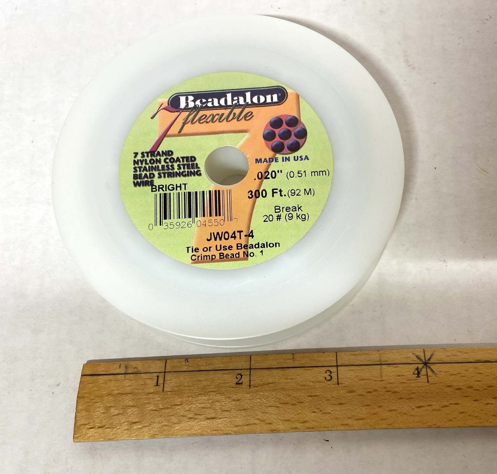 Beadalon BRIGHT .020″ Bead Stringing Wire 7 Strand Flex Wire – 300ft Bulk Spool