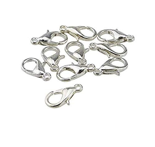 100 Pcs Stainless Steel Lobster Claw Clasps 7X12Mm Silver Plated Lobster Claw Cl