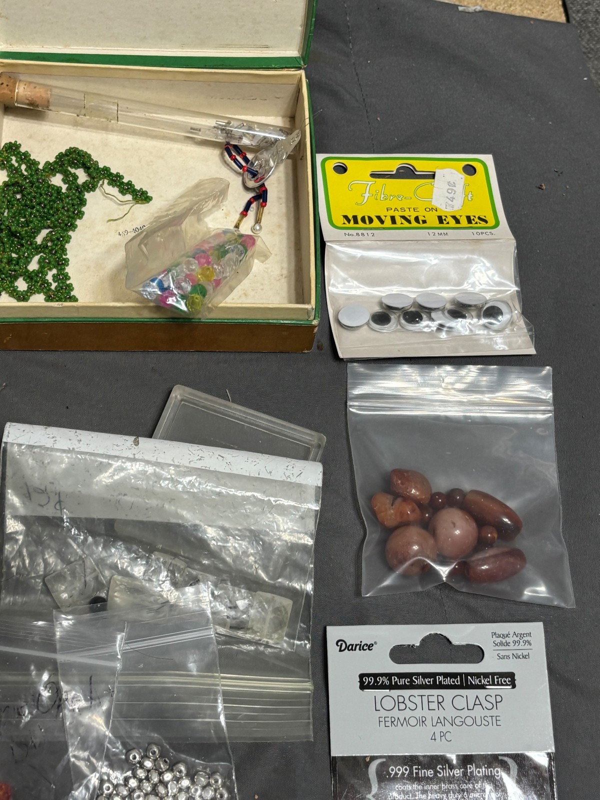 Large lot JEWELRY MAKING CRAFT Supplies BEADS Gems WIRE copper silver Gemstones