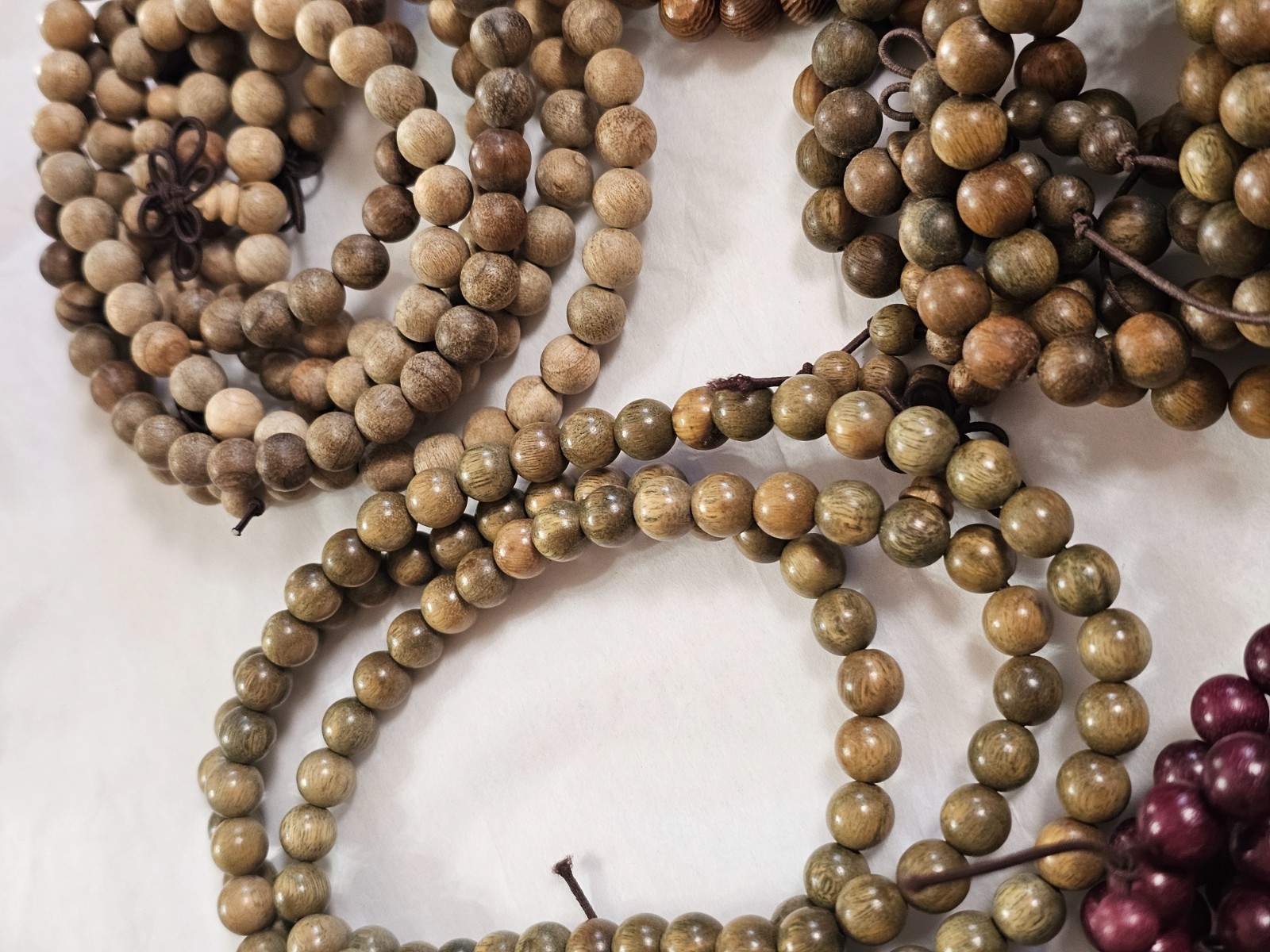 8MM Wood Mala Prayer Meditation Beads Round BULK LOT 22 STRANDS Craft Supplies