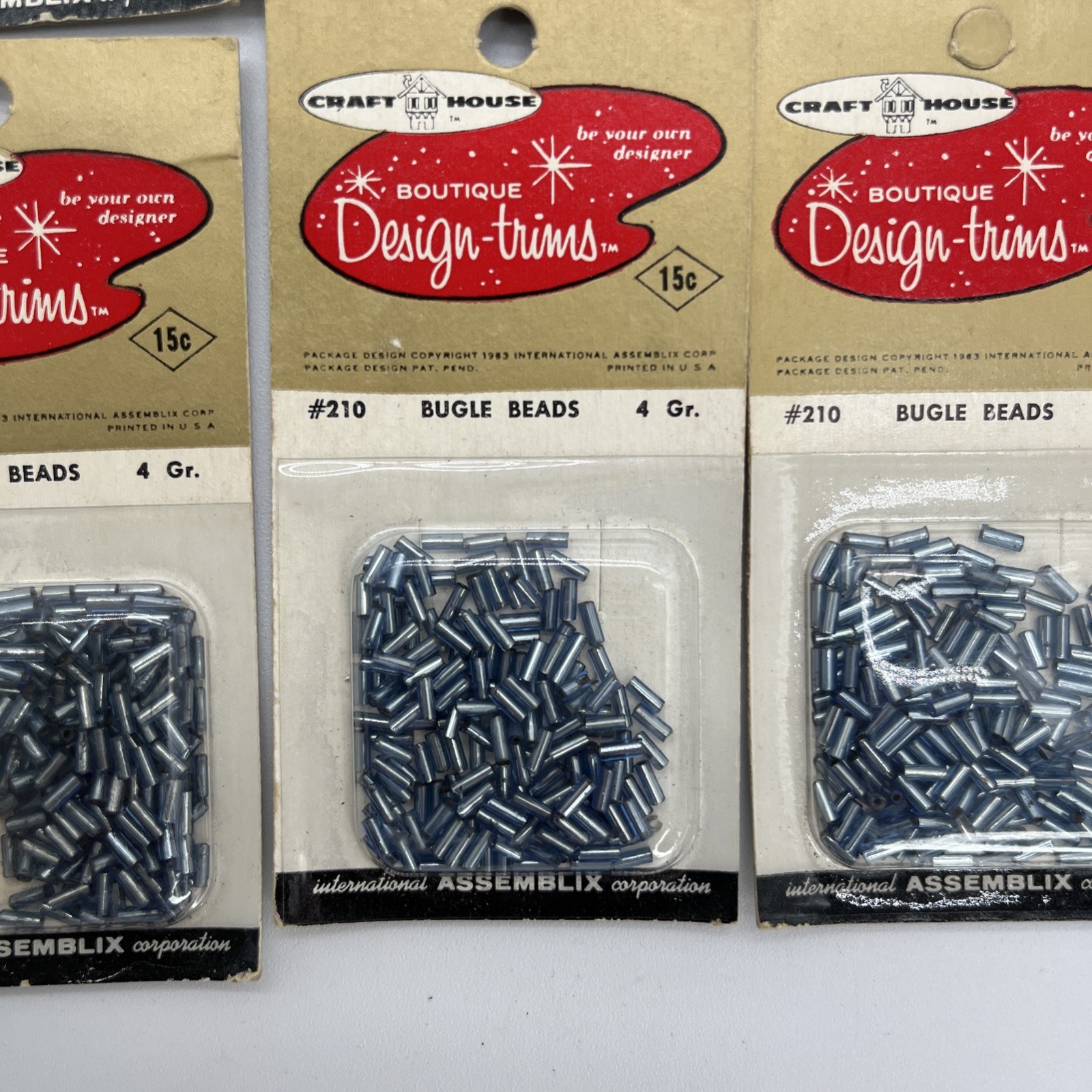 Craft House Boutique Design-trims Beads VTG 1963 Original Packaging 9 New 2 Open