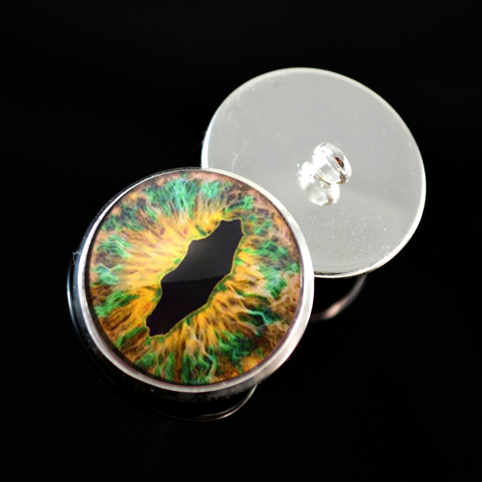 Pair Earth Dragon Half Sphere Sew-On Glass Eyes for Taxidermy Jewelry Art