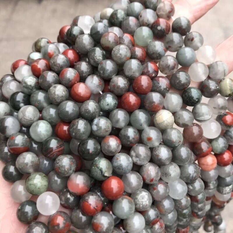 4/6/8/10/12mm Genuine Natural African Bloodstone Beads for Jewelry Making DIY