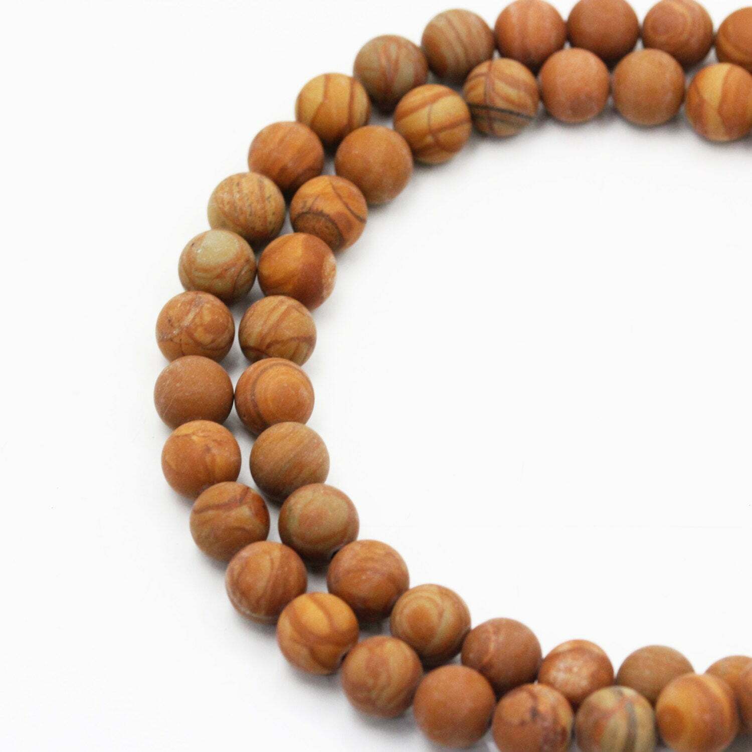 Wood Grain Jasper Matte Round Beads 4mm 6mm 8mm 10mm 12mm 15.5″ Strand