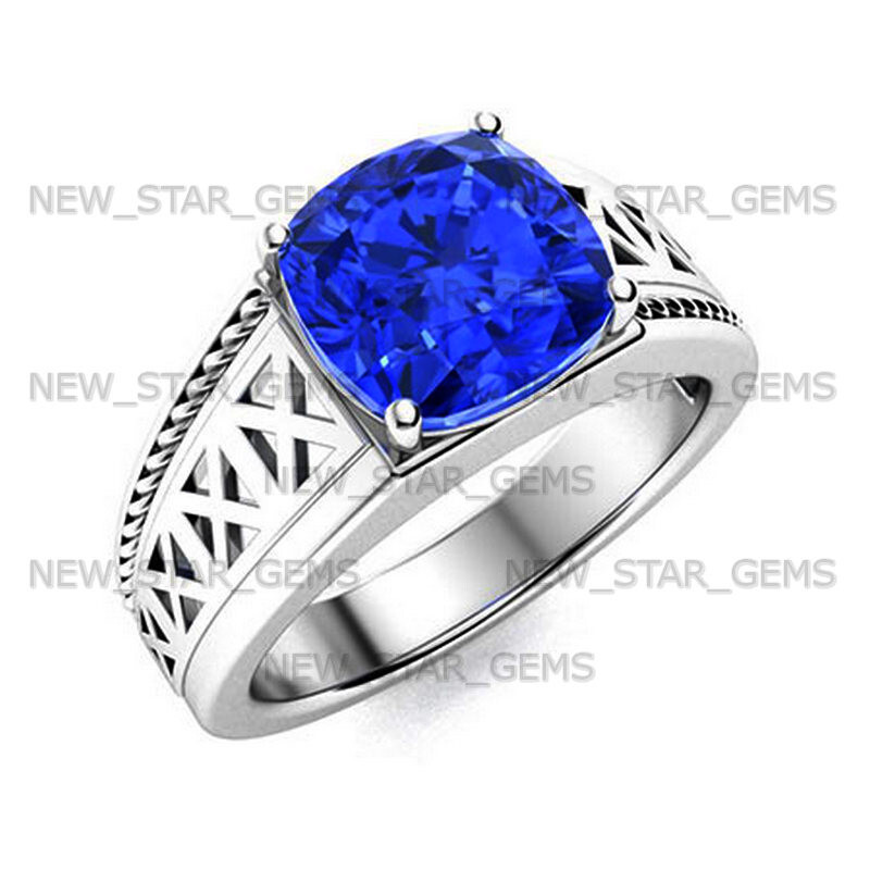 Blue Tanzanite Gemstone Ring For Men’s 925 Sterling Silver Ring Handmade Jewelry