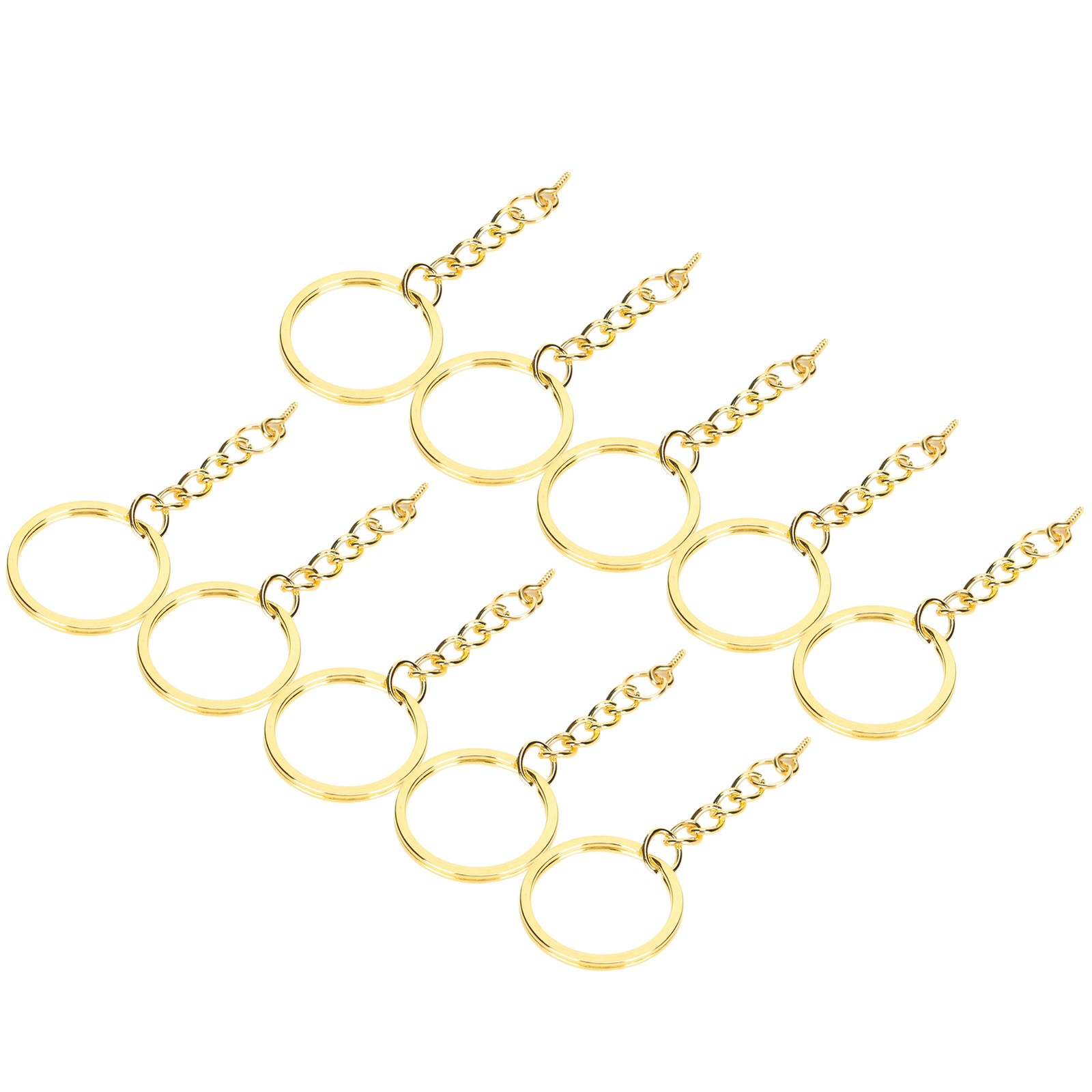 10pcs Alloy Key Chain Ring Parts For DIY Keychains Easy To Use