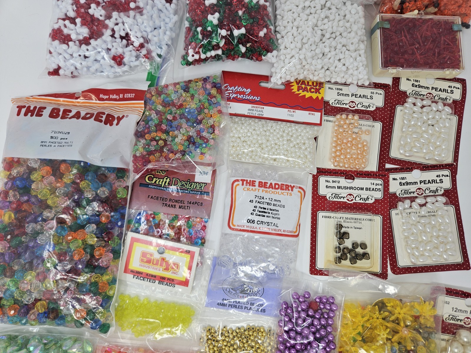 Lot of Assorted Plastic Faceted Tri Beads Kids Jewelry Making Crafts Beading