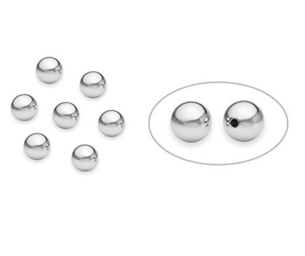 100pcs 8mm Silver Plated Brass Round Spacer Beads for Jewelry Making