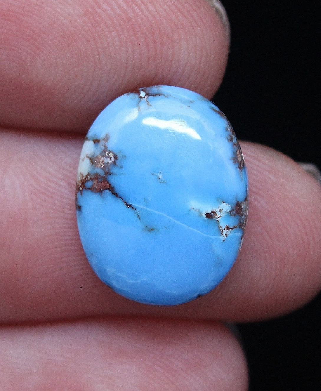 Natural Golden Hill Turquoise Cabochon Kazakhstan Untreated Blue Stone 14x11mm