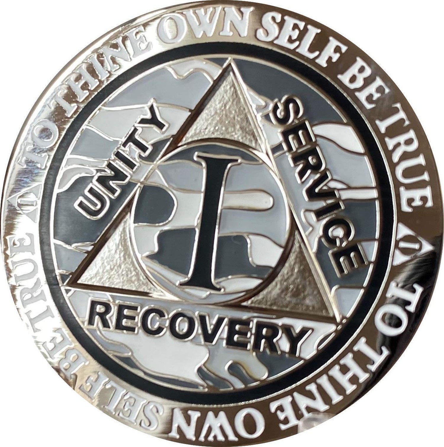 1 Year AA Medallion Reflex Winter Camo Silver Plated Camouflage Color Chip