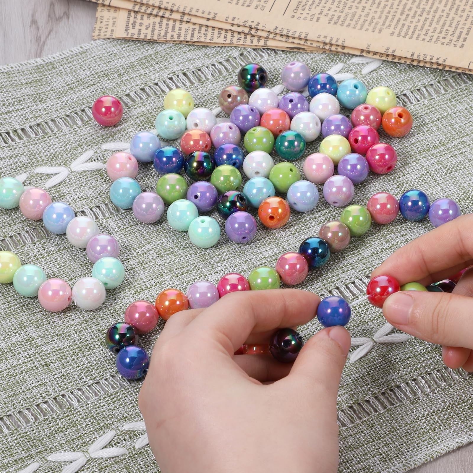 100 Pcs Beads for Pens 14mm Color Acrylic Beads Focal Rainbow Acrylic Bead Cu…