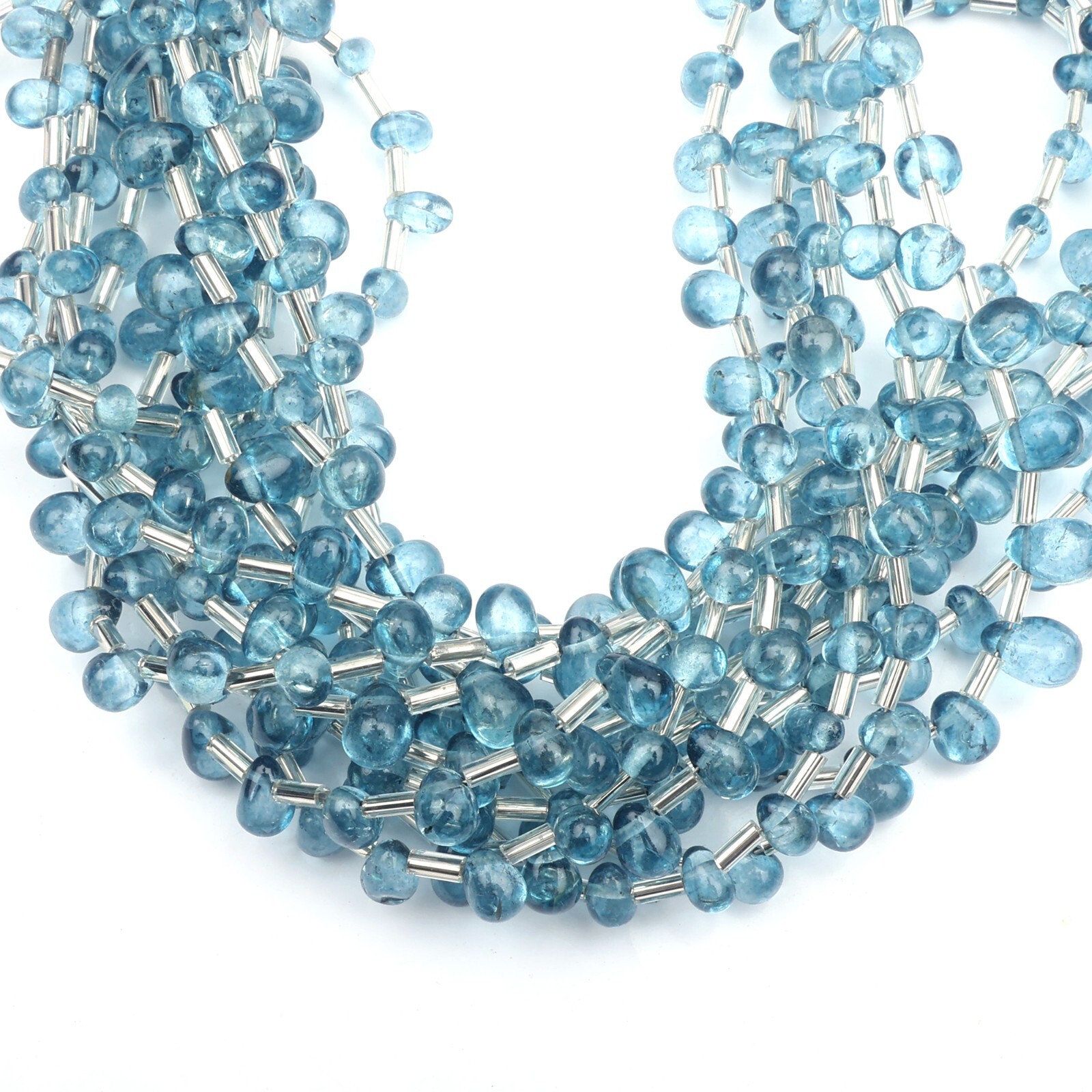 London Blue Topaz Beads 16 Inch Strand 6-8 MM Beads Smooth Drop Gemstone Beads