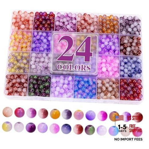 Purple Bi-Color 6mm Glass Beads Bracelet – 1200+ pcs