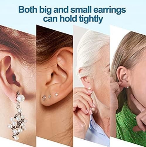 Earring Backs,18K Gold Silicone Earring Backs for Studs/Droopy Ears,Locking S…