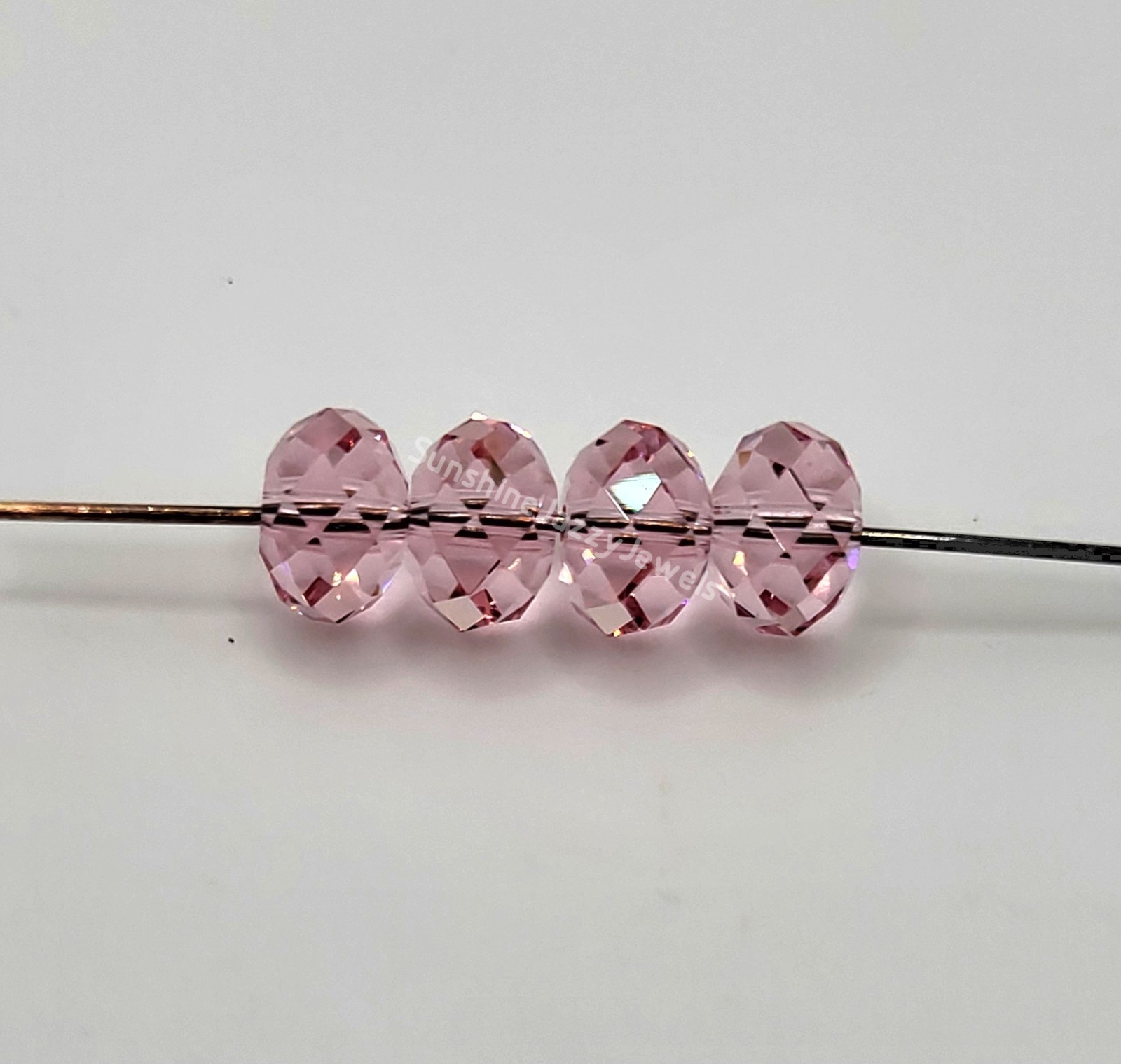 Swarovski Crystal Light Rose Briolette/Donut 5040 Beads; 6mm (12pc) or 8mm (6pc)