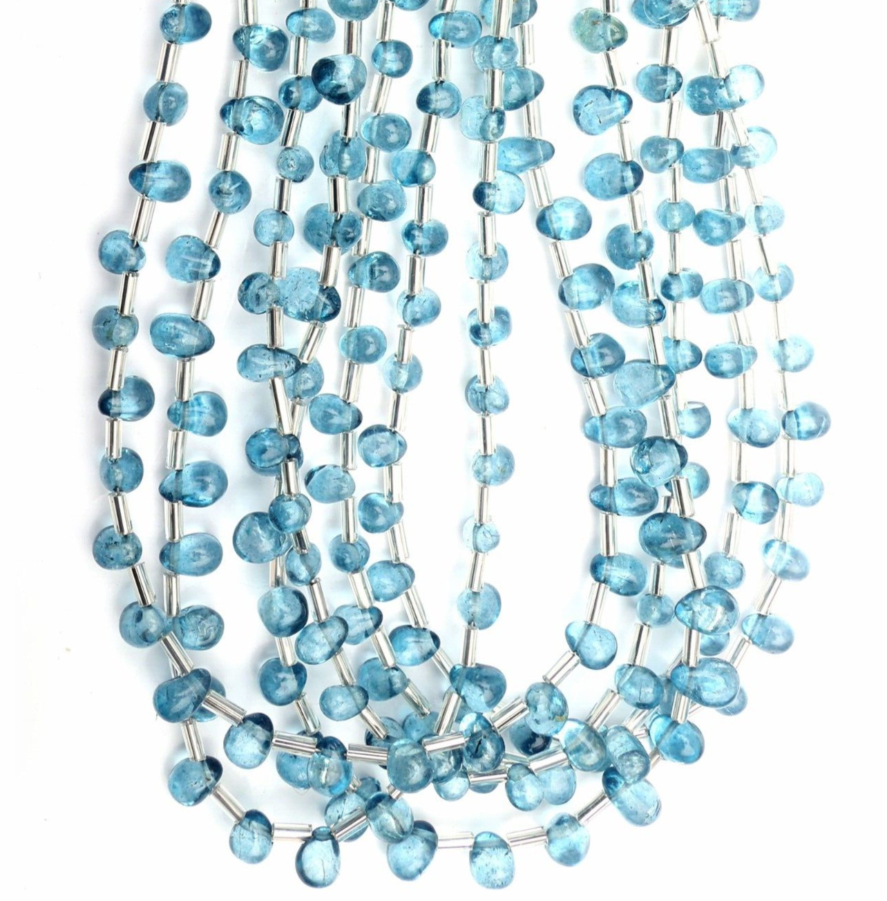 London Blue Topaz Beads 16 Inch Strand 6-8 MM Beads Smooth Drop Gemstone Beads