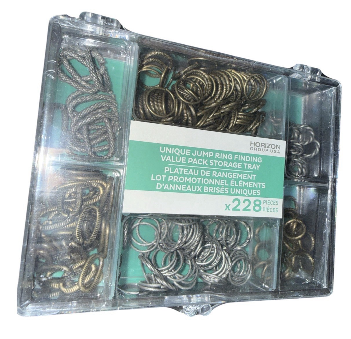 Unique Jump Ring Findings Value Pack 228pc Antique Gold & Silver Jewelry Kit