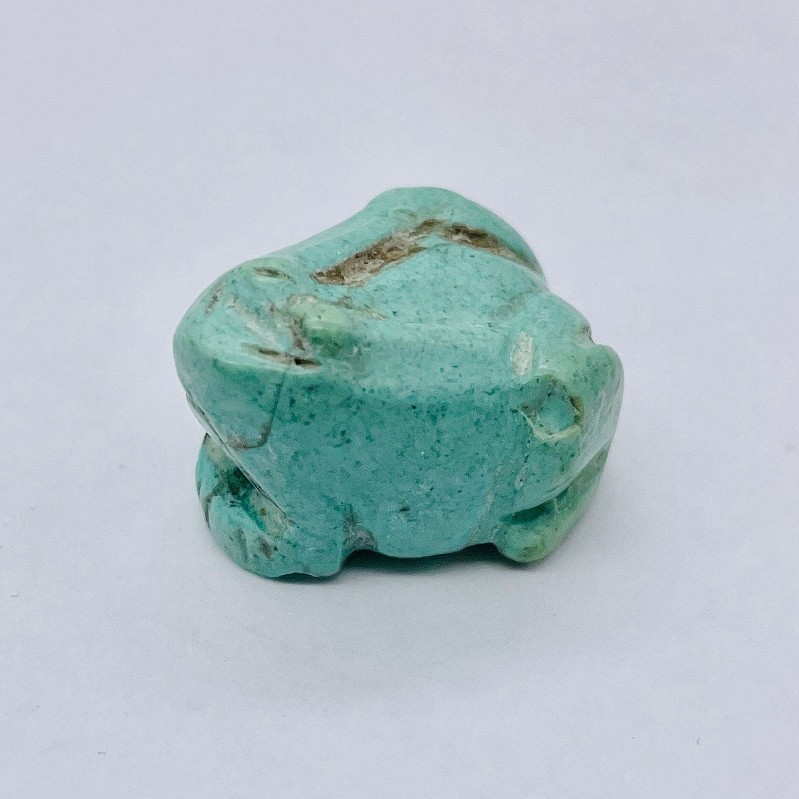 Turquoise Carved Frog Bead } 23x14x11mm | 1 Bead | | 23x14x11mm | Blue