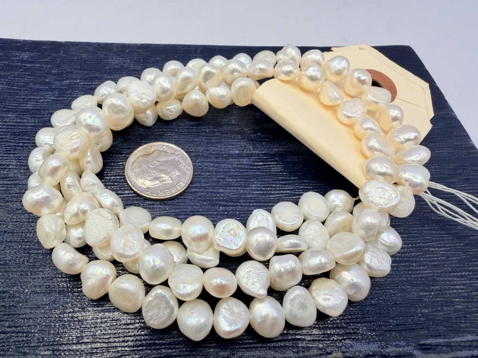 2 Strands White Baroque Pearls Appx 8mm Freshwater Nuggets 16” Jewelry Artisan