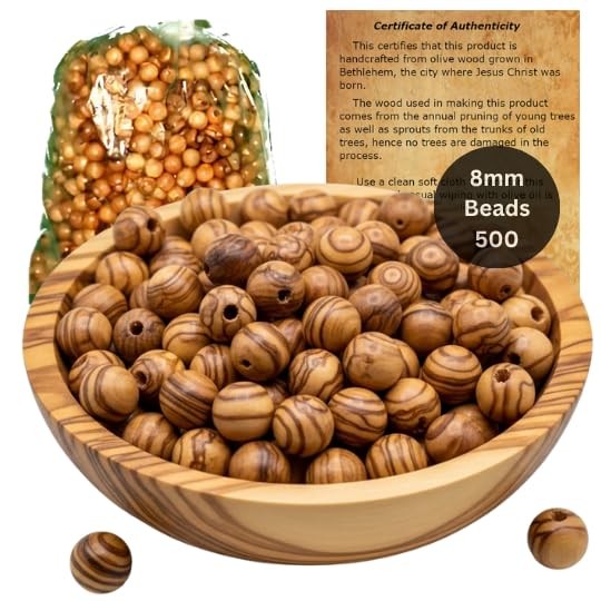 Holy Land Market Olive Wood Rosary Beads 8Mm – 500 Beads Handcrafted In