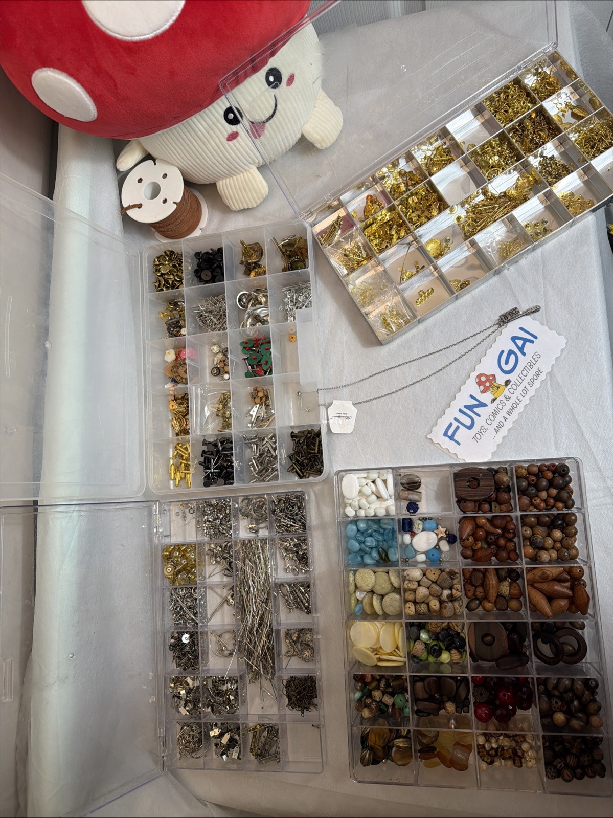 Mixed Lot of Jewelry Making Supplies: Clasps, Backs, Beads, Pendants & More!