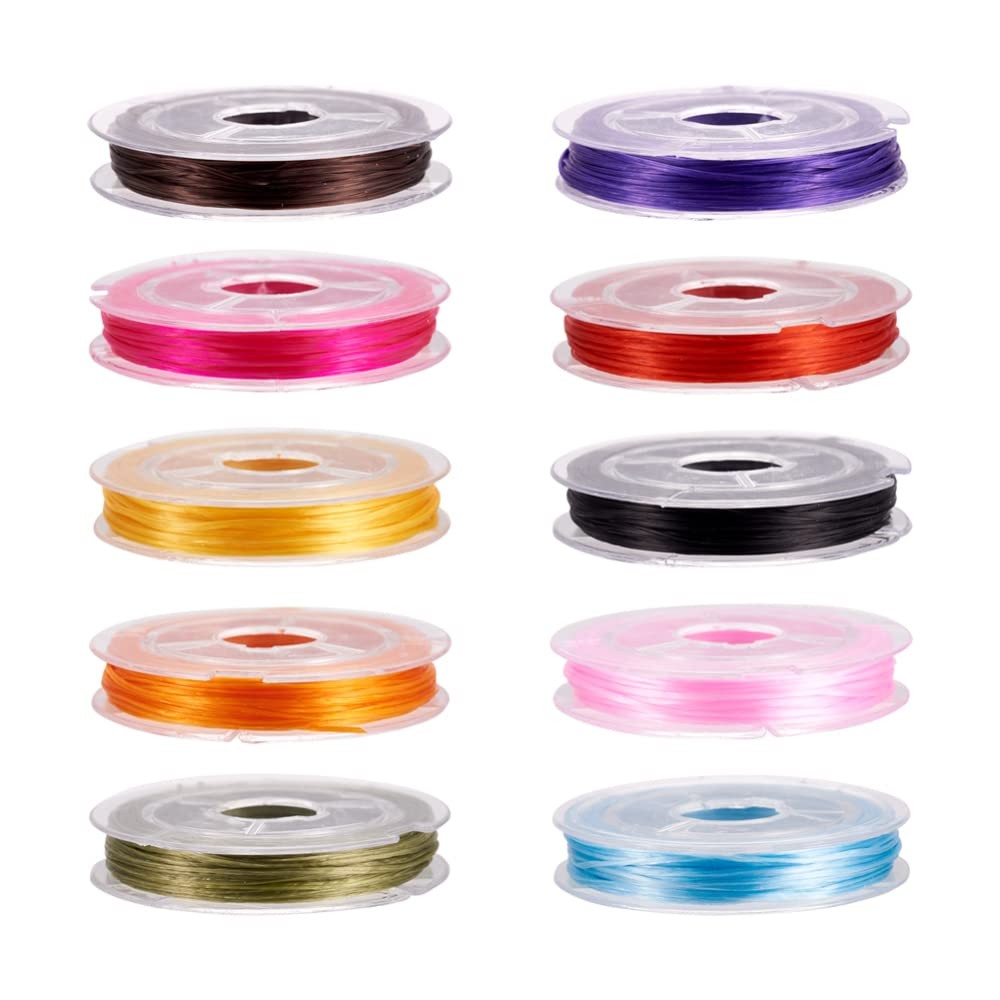 10 Rolls Elastic Crystal Beading Thread 0.5mm High Stretchy String Beaded Cor…