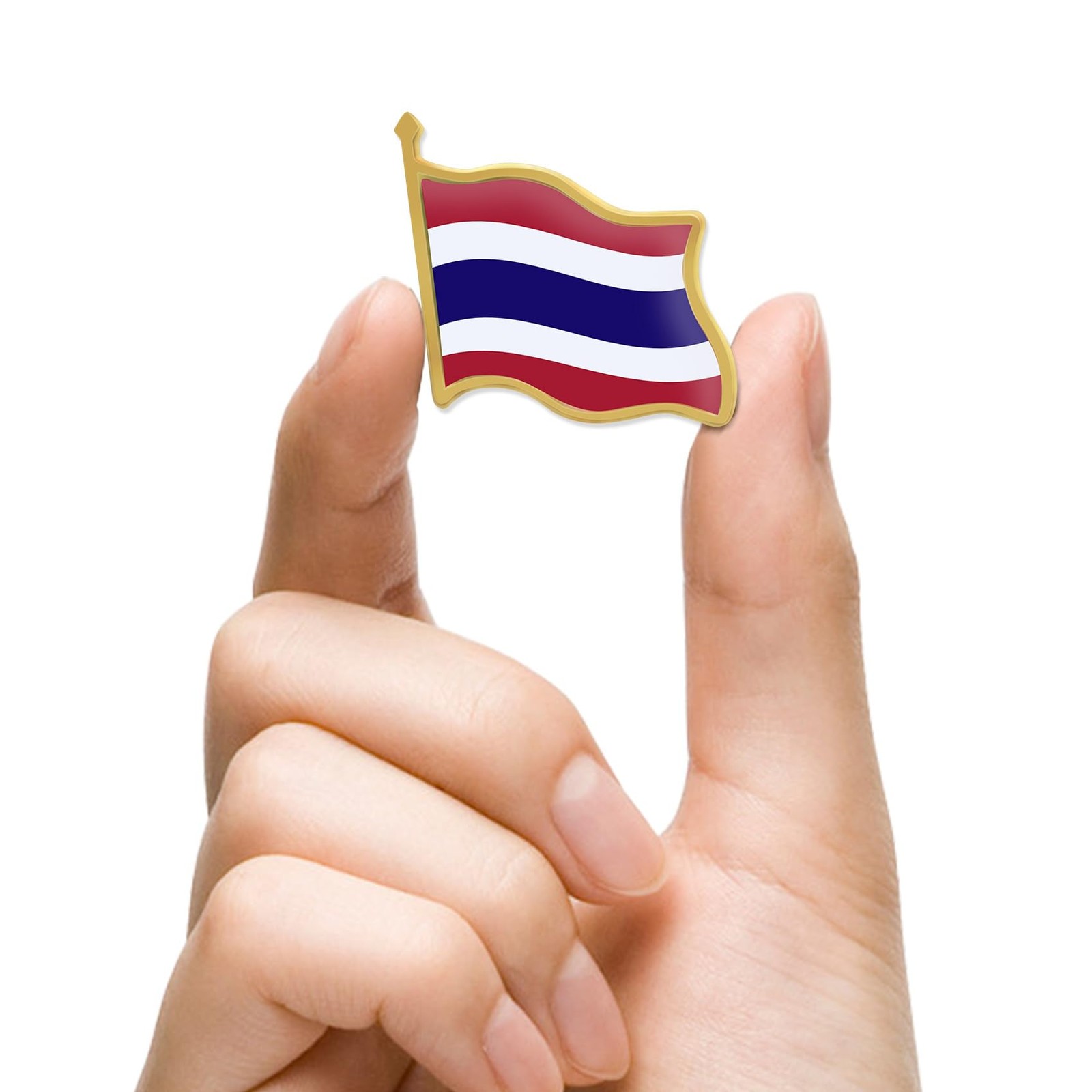 12/Pcs Thailand Flag Lapel Pins Bulk – Metal Thai Travel Brooch Badge Souvenir