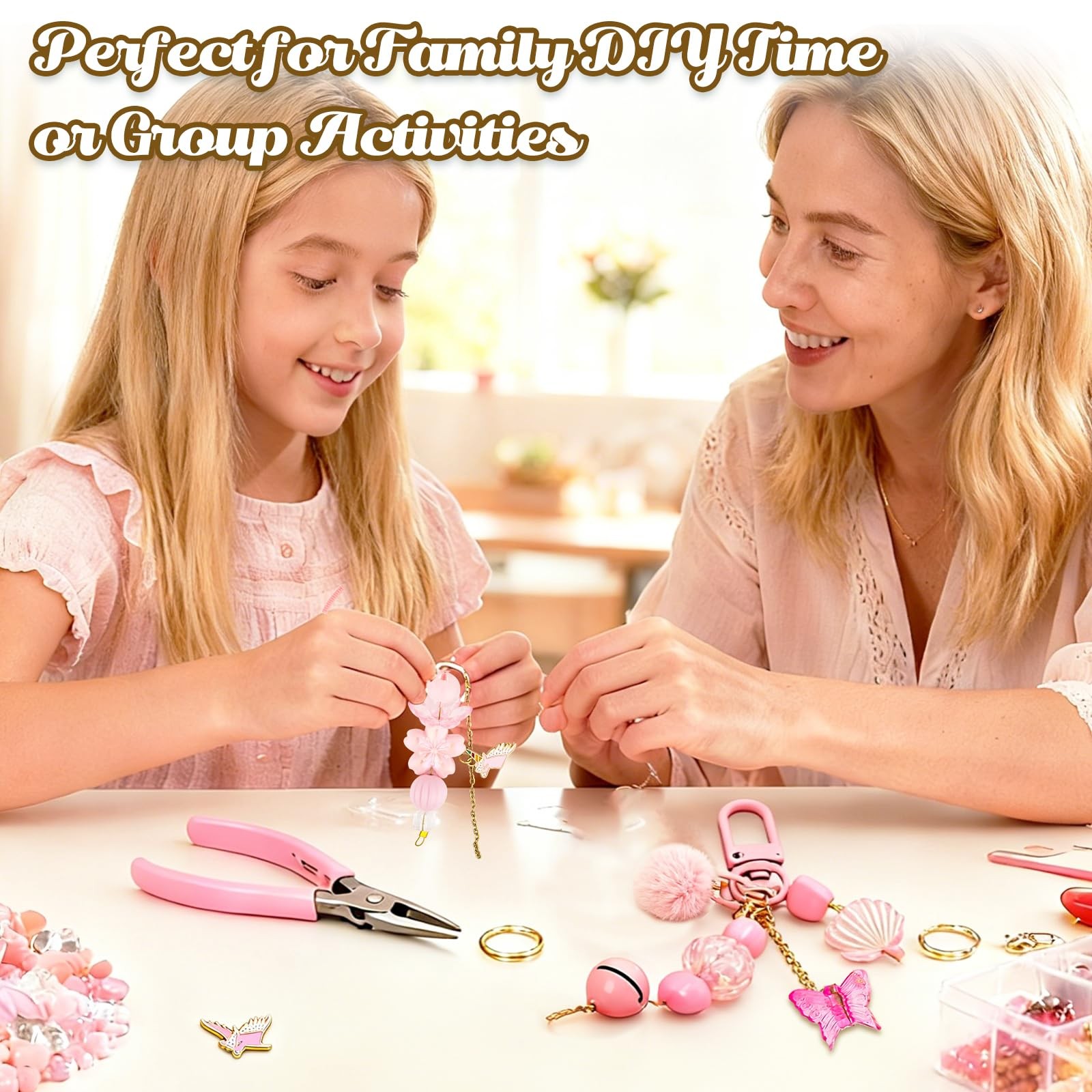 249 Pcs Keychain Making Kit â€” Includes 15 Keychain Clips, 16.4 Feet Chains, 1
