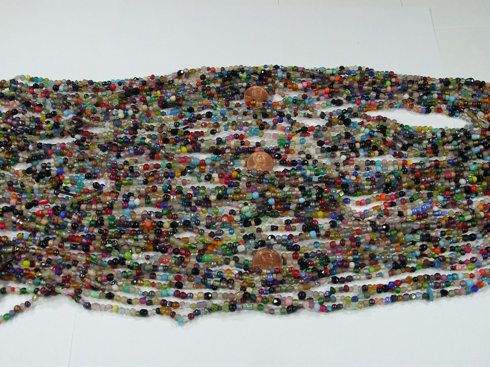30 Strands 36″ India Handmade Assorted Color Glass Beads Wholesale Bulk (CT-53)