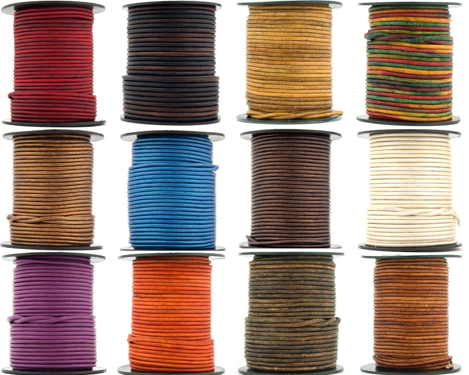 Xsotica® Round Leather Cord 1mm 10 Yards (30 Feet) Over 65 Colors Available