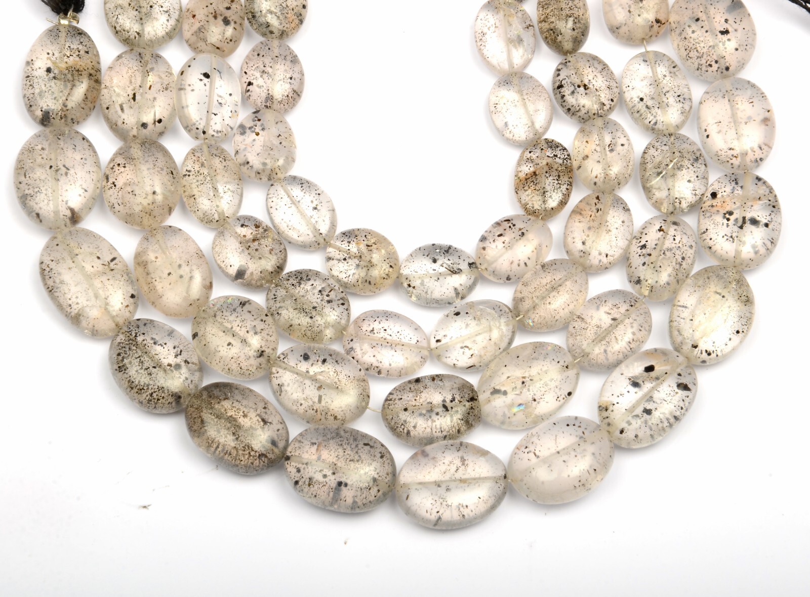 9X13-11X15MM Doted Quartz Smooth Oval Shape 8Inch Gemstone Beads Christmas Gifts