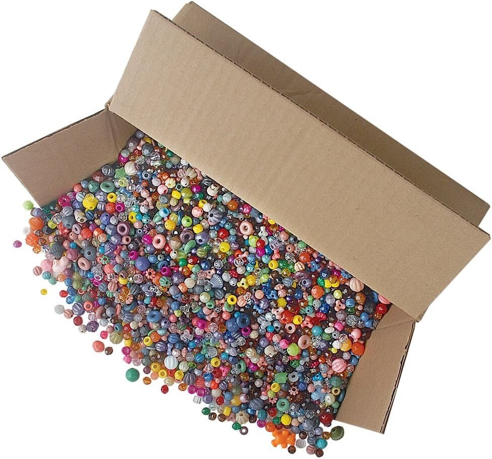 5LB Bulk Pack of Assorted Plastic Craft Beads – Perfect for Creative Projects