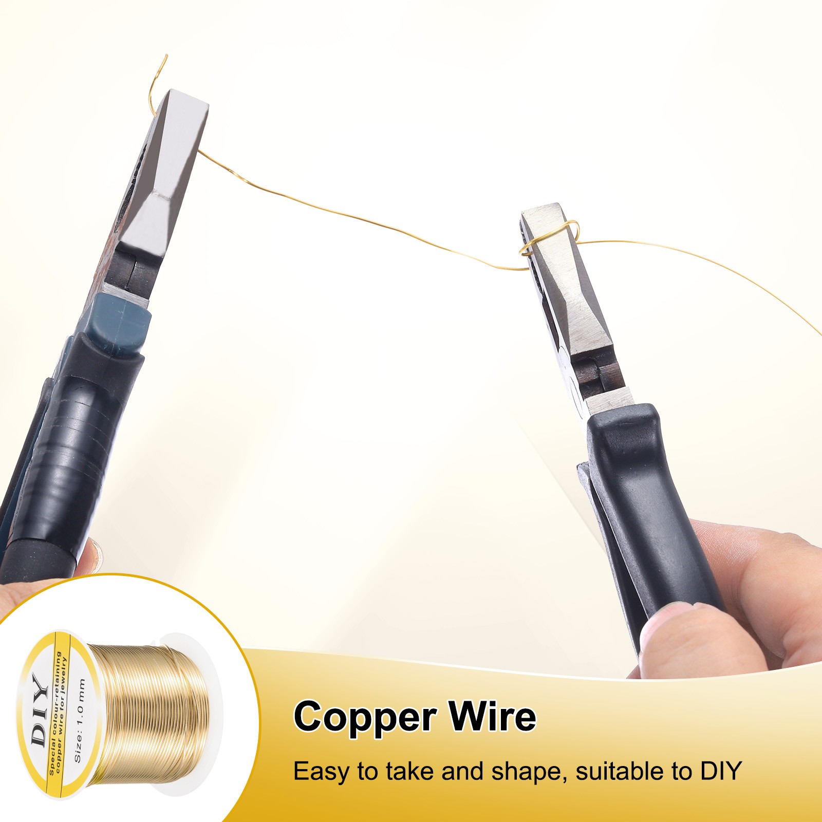 1mm Craft Wire Beading Copper Wire for Jewelry Make Supply(Bright Gold)-49 ft