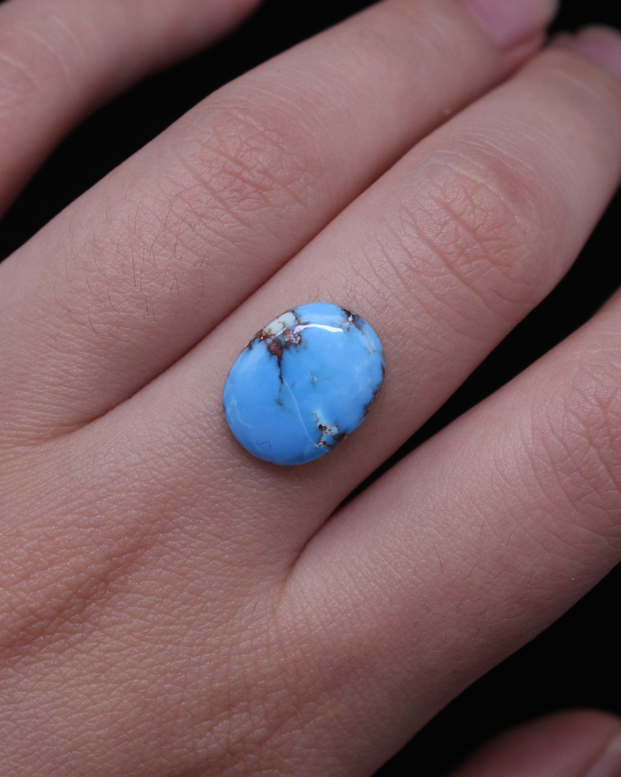 Natural Golden Hill Turquoise Cabochon Kazakhstan Untreated Blue Stone 14x11mm