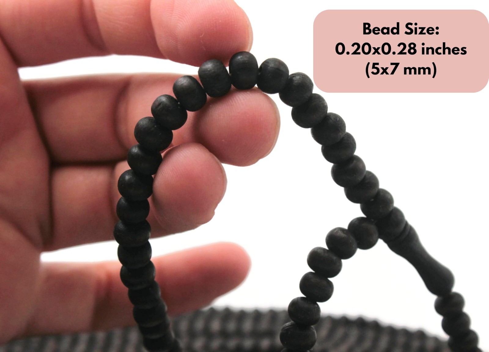 1000 Beaded Matt Black Olive Wood Tasbih Tasbeeh with Counter Misbaha Islamic…
