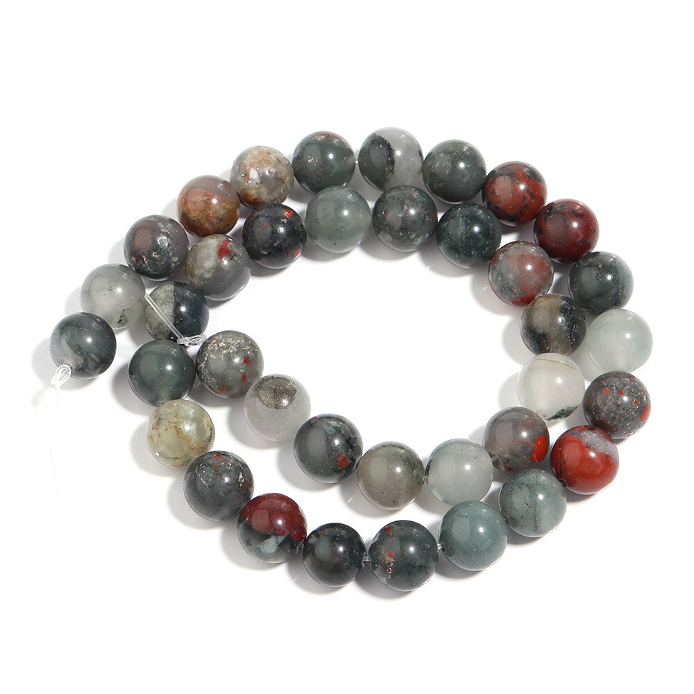 4-12mm Natural Gemstone African Bloodstone Round Spacer Beads for Jewelry Making