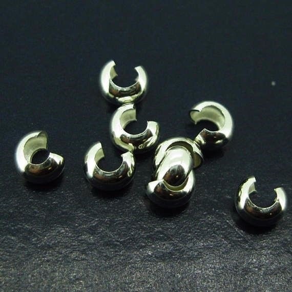 Sterling Silver Crimp Bead Cover – 3mm Silver Bead Crimp Cover ( 20 pcs)
