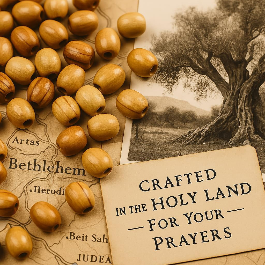 Nazareth Olive Wood Beads 10Mm Oval Beads Rosary Parts Supplies (1000 Beads)