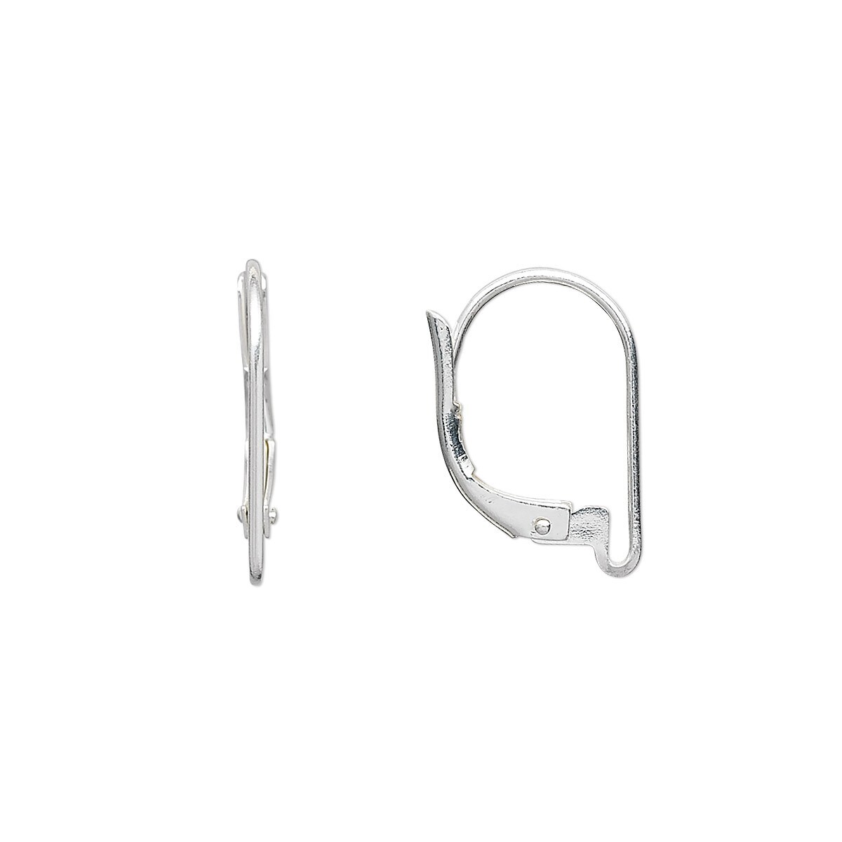 Ear Wire, 10 OR 100 Silver Plated Brass 16mm Plain Leverback Earrings with Loop