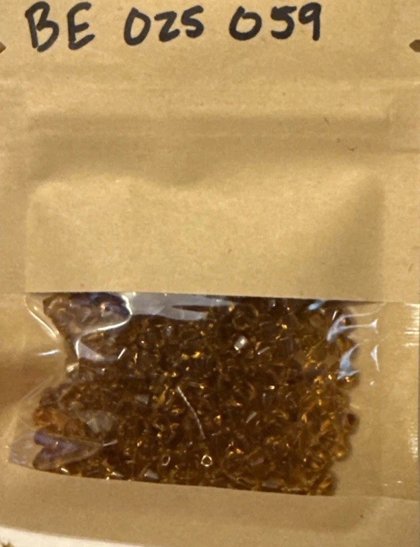 Approximately 100 4mm Glass Bicones, Clear Brown Color. Free Shipping