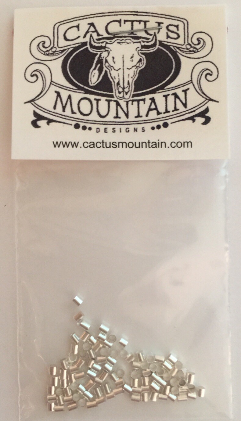 100 Silver Plated 2.5mm Crimp Tubes Crimping Beads with 1.3mm ID