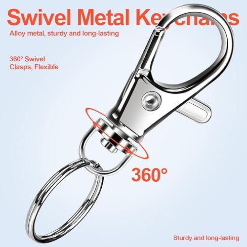 PCS Metal Swivel Snap Hooks and Key Rings, 30PCS Small Lobster Claw 60